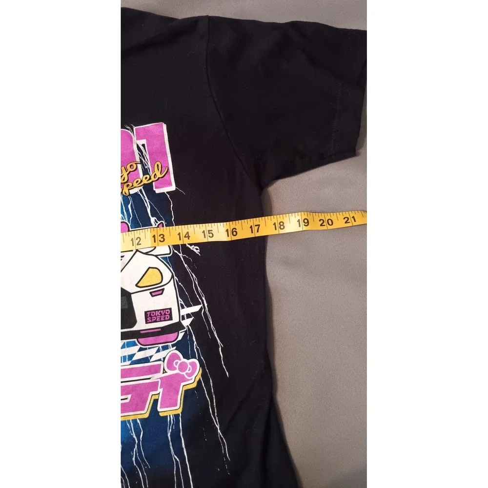 Hello Kitty Womens Shirt Tokyo Speed Racer Black Pink Tee Top Streetwear Kidcore - Picture 4 of 7